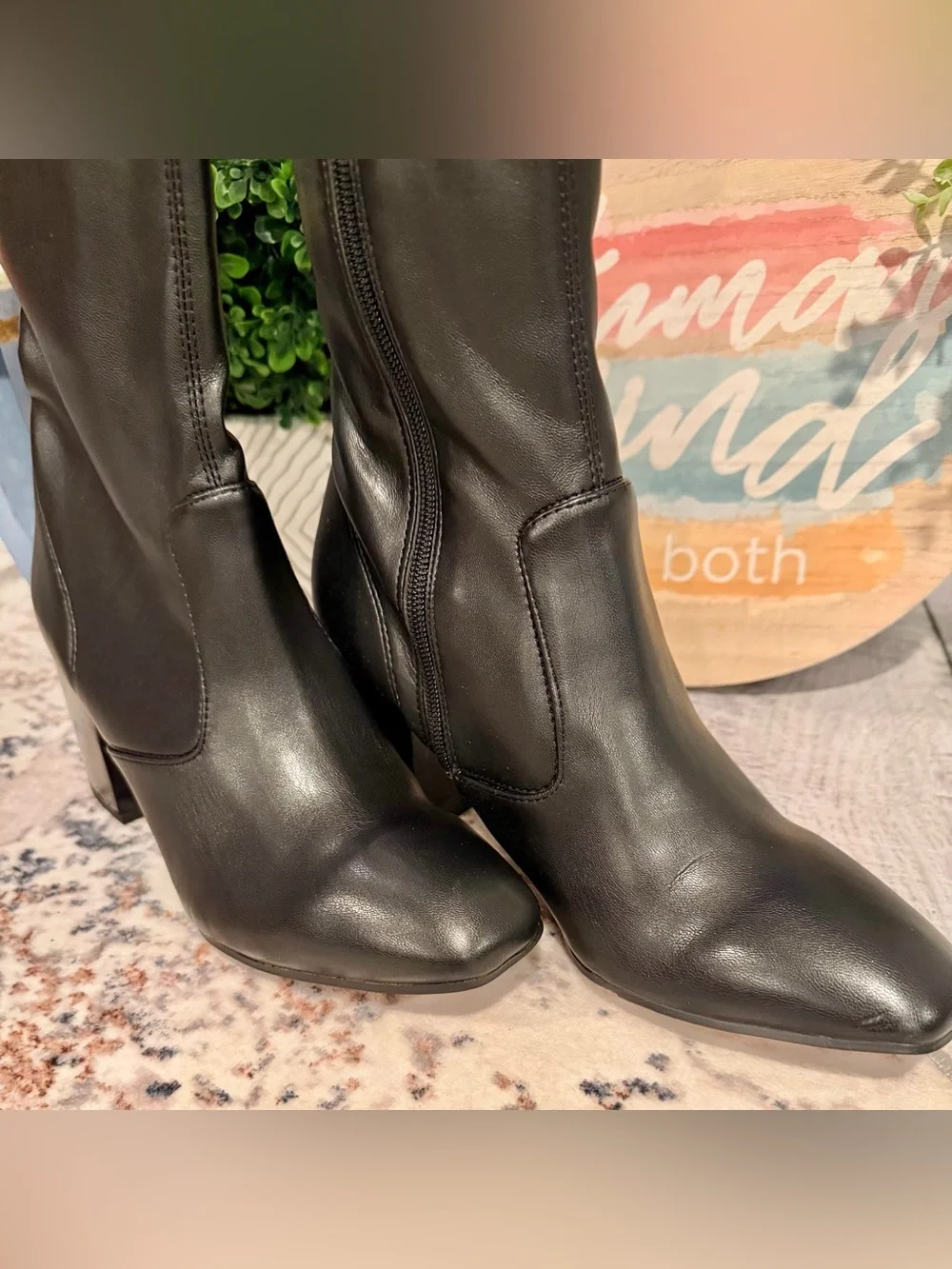Franco Sarto Talfer Black Knee High Boots 10